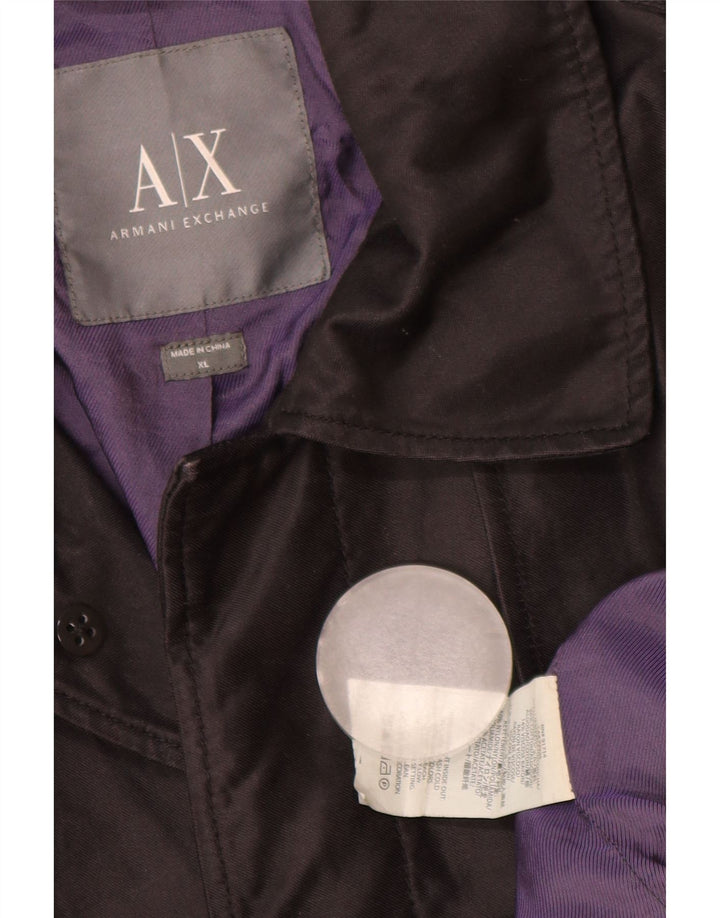 Armani Exchange Gabardina para hombre UK 42 XL Algodón negro