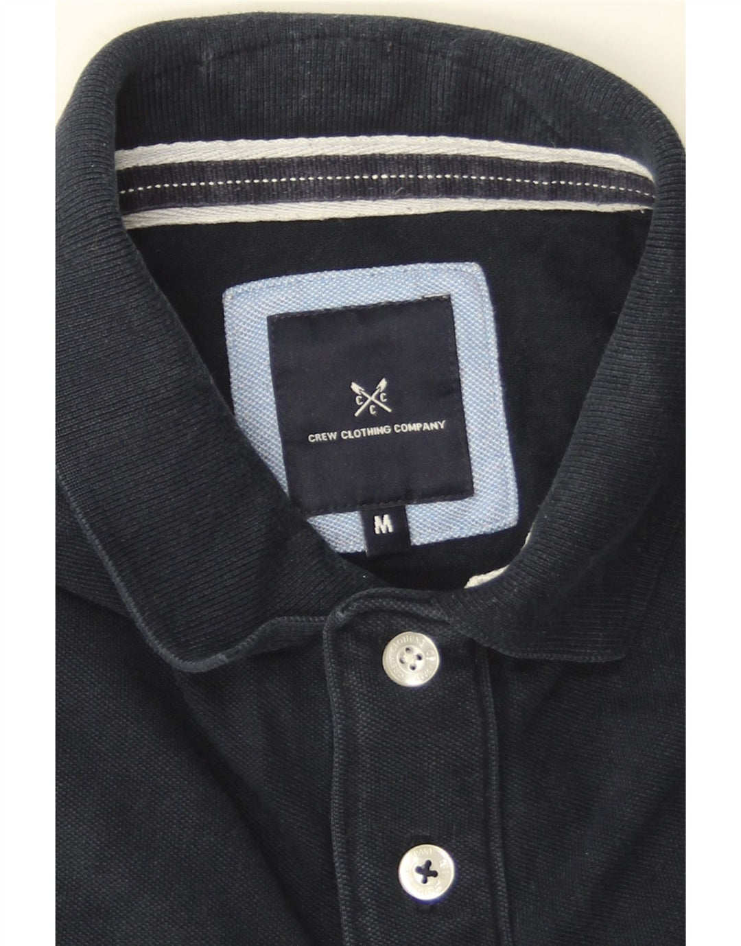 Crew Clothing Polo para hombre Algodón azul marino mediano