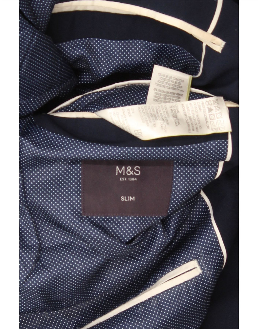 Marks & Spencer Chaqueta tipo blazer entallada con 2 botones para hombre UK 38 Medium Azul marino