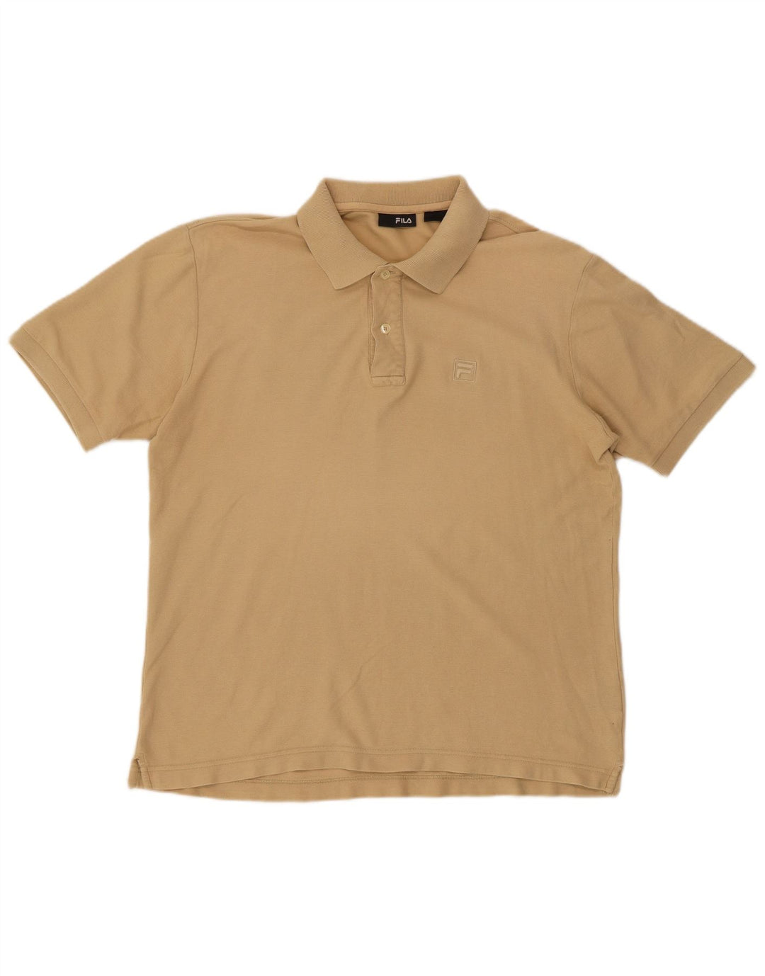 Fila Polo De Manga Corta De Ajuste Regular Para Hombre Beige Medio