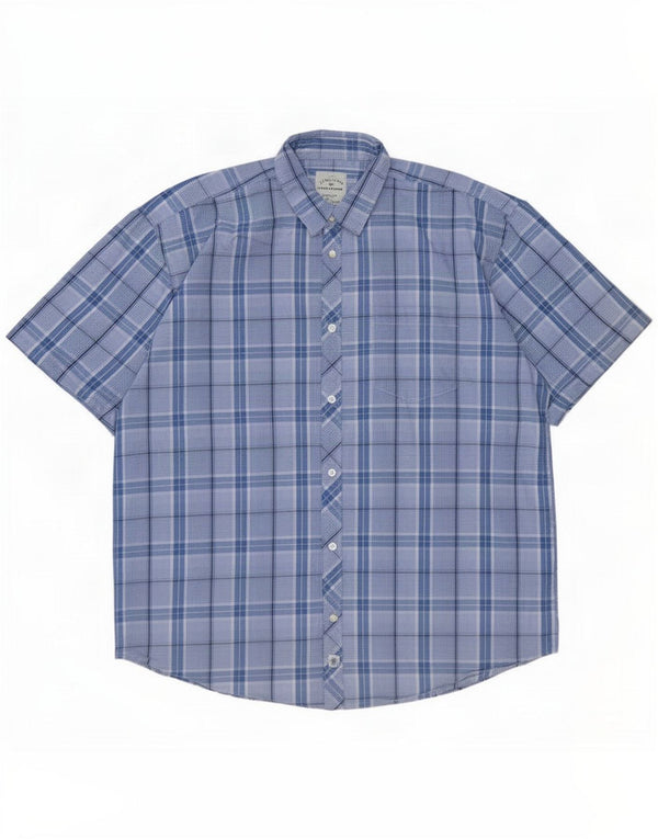 Camisa de manga corta para hombre Tom Tailor 2XL Algodón a cuadros azul