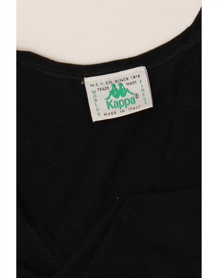 Kappa Camiseta sin mangas para mujer UK 44 Grande Algodón negro