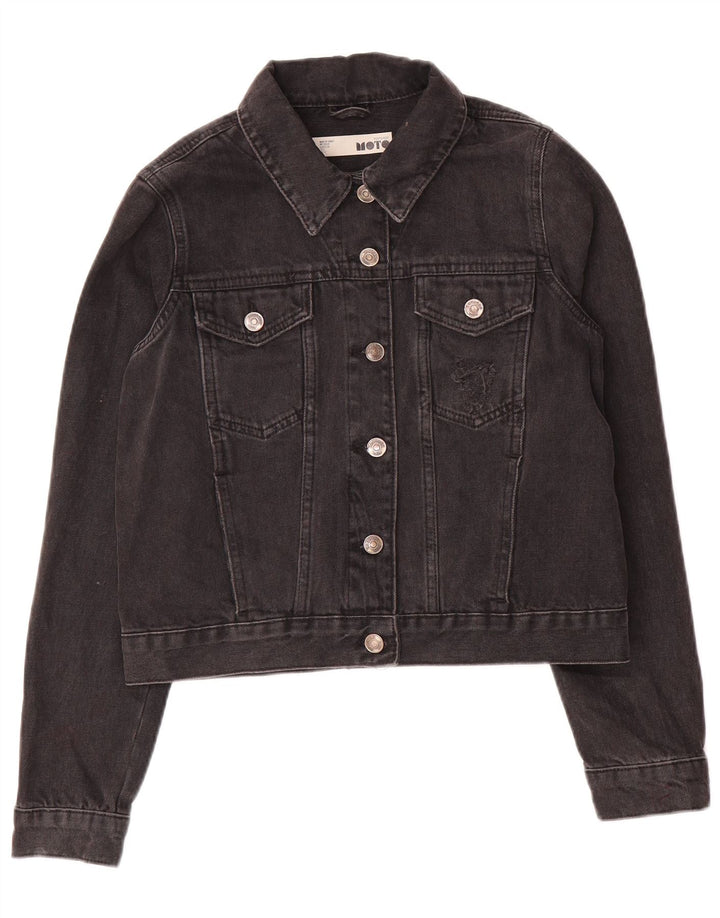 Topshop Chaqueta vaquera corta para mujer UK 10 Small Grey