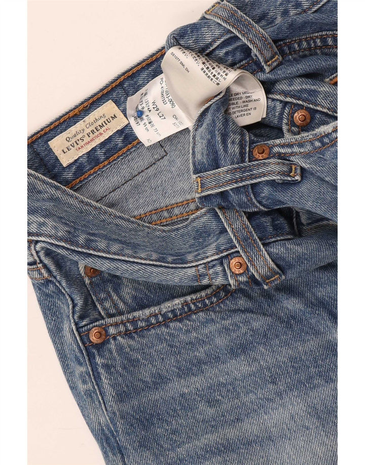 Vaqueros rectos desgastados Ribcage para mujer Levi's W29 L27 Algodón azul