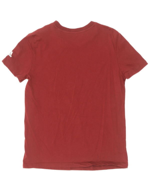 Adidas Mujer Slim Fit Graphic Camiseta Top UK 40/40 Grande Algodón Borgoña