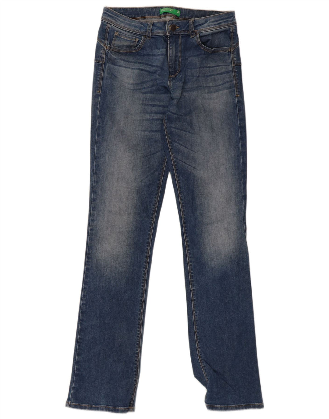 Benetton Vaqueros Slim W28 L32 Azul Mujer