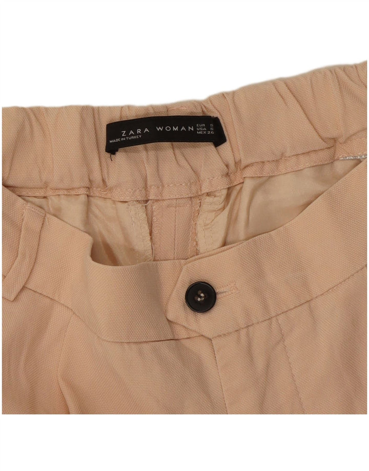 Zara Mujer Pantalones Capri Pegged Pequeño W26 L22 Beige