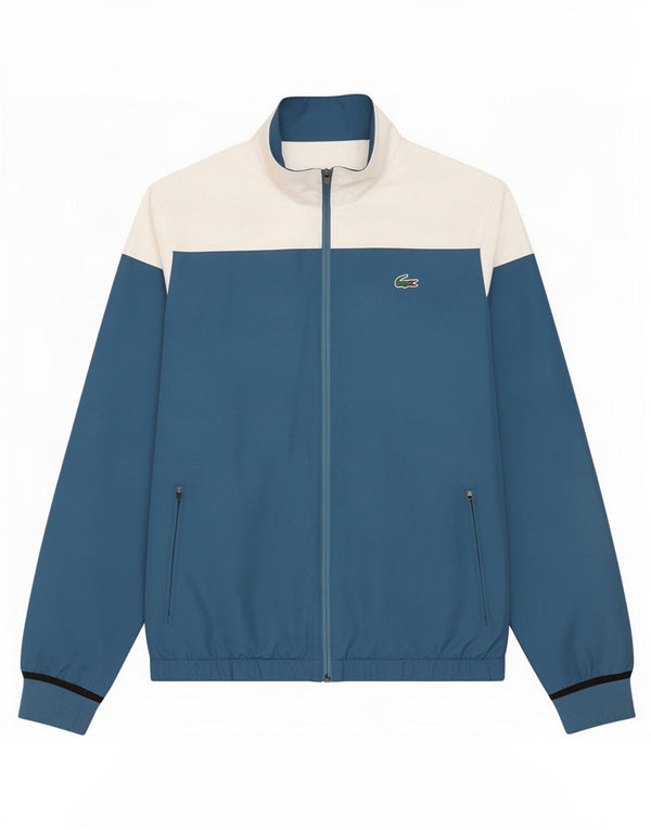 Lacoste Mens Graphic Chándal Top Chaqueta Tamaño 3 Pequeño Azul Colorblock