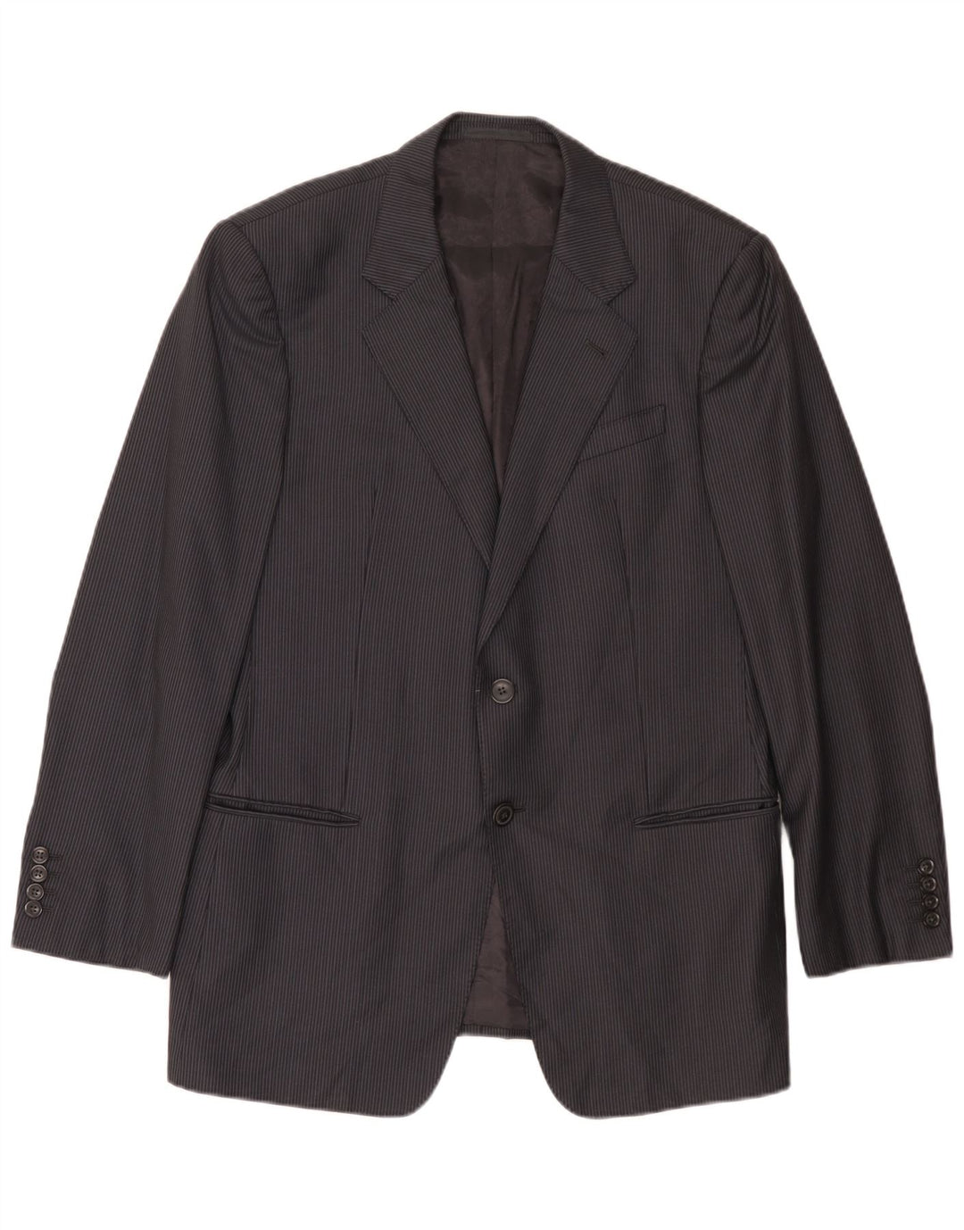 Armani Collezioni Chaqueta tipo blazer de 2 botones para hombre IT 52 Lana a rayas gris grande