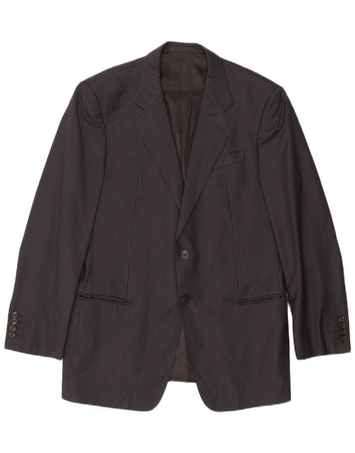Armani Collezioni Chaqueta tipo blazer de 2 botones para hombre IT 52 Lana a rayas gris grande