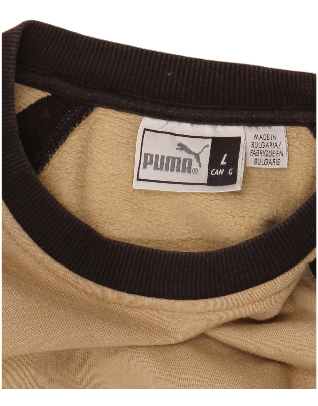 PUMA Sudadera con gráfico tipo jersey para hombre, talla grande, color beige
