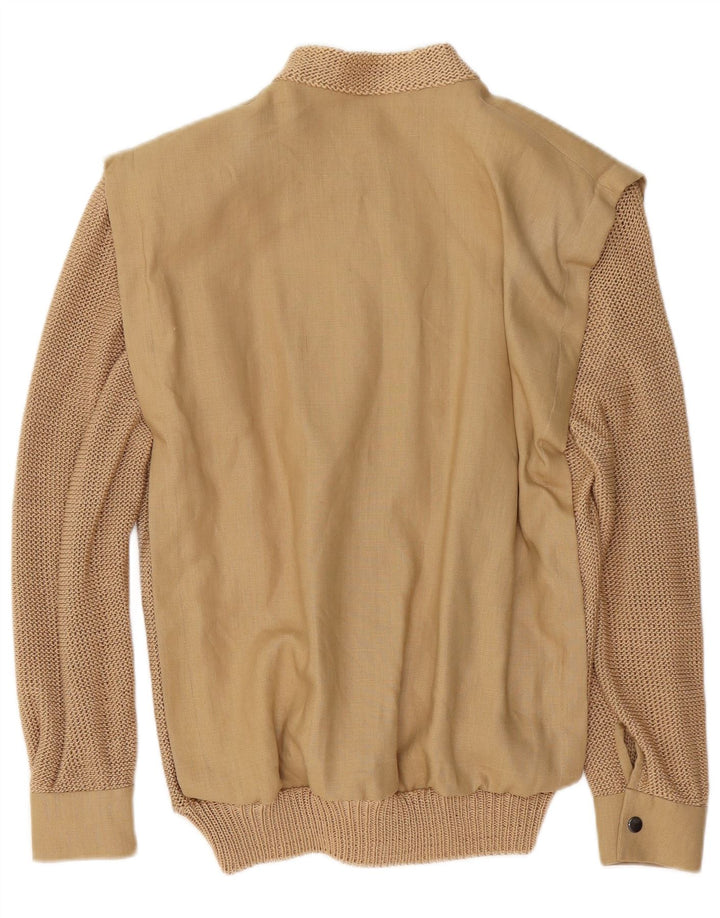 Vintage mujer bombardero chaqueta Reino Unido 16 grande beige