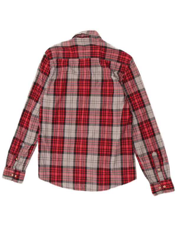 Jack & Jones Hombre Camisa De Franela De Algodón A Cuadros Rojos Pequeños