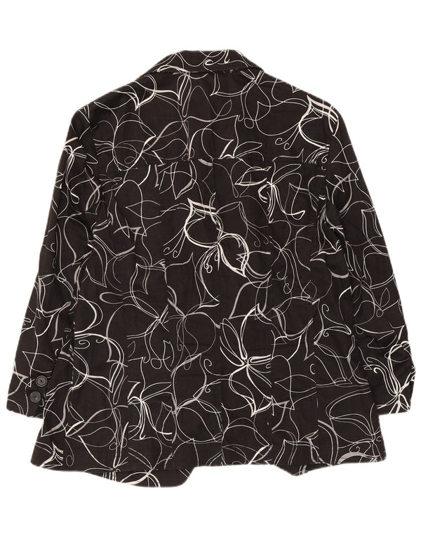 Perte by Krizia Chaqueta tipo blazer de 3 botones para mujer Reino Unido 40 Mediano Negro Floral