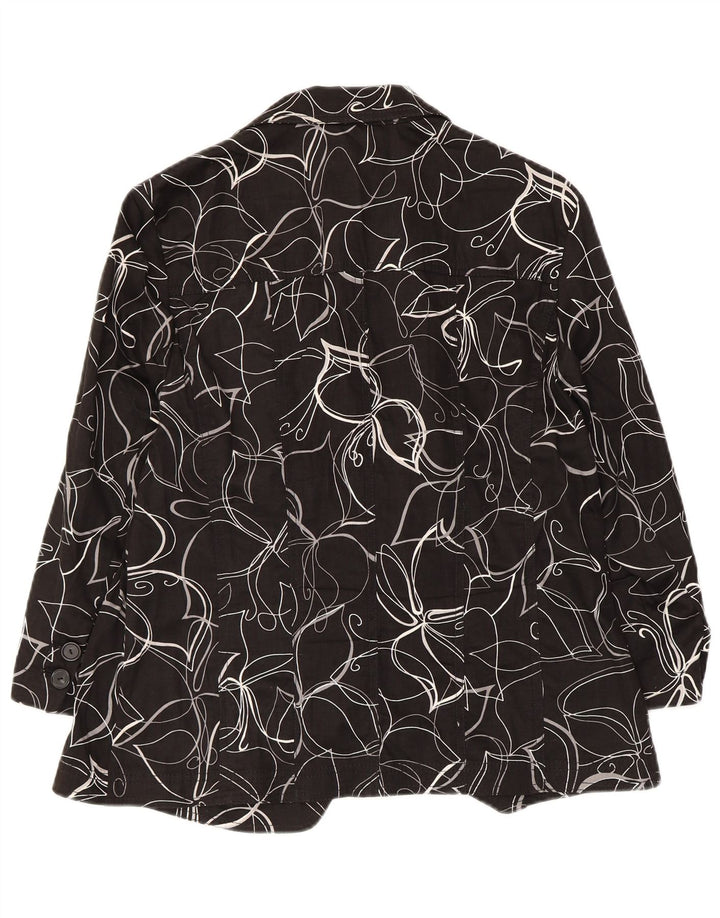 Perte by Krizia Chaqueta tipo blazer de 3 botones para mujer Reino Unido 40 Mediano Negro Floral