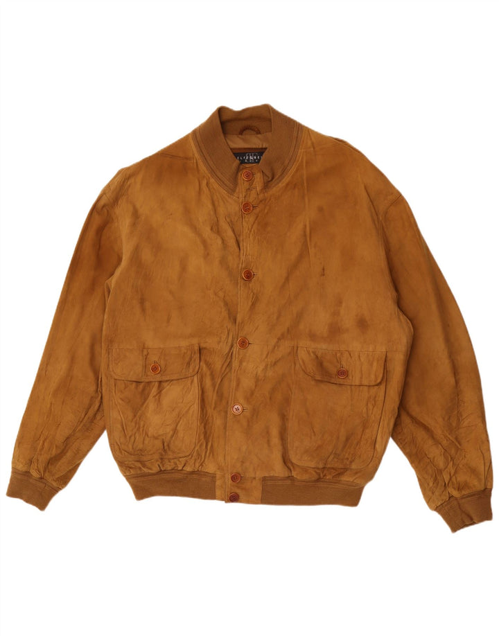 Belfe & Belfe Chaqueta bomber de ante para hombre IT 60 5XL Cuero marrón