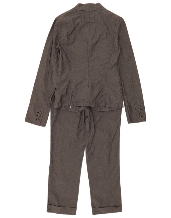 Sisley Traje de 2 piezas con 3 botones para mujer IT 40 Small W28 L23 Algodón gris