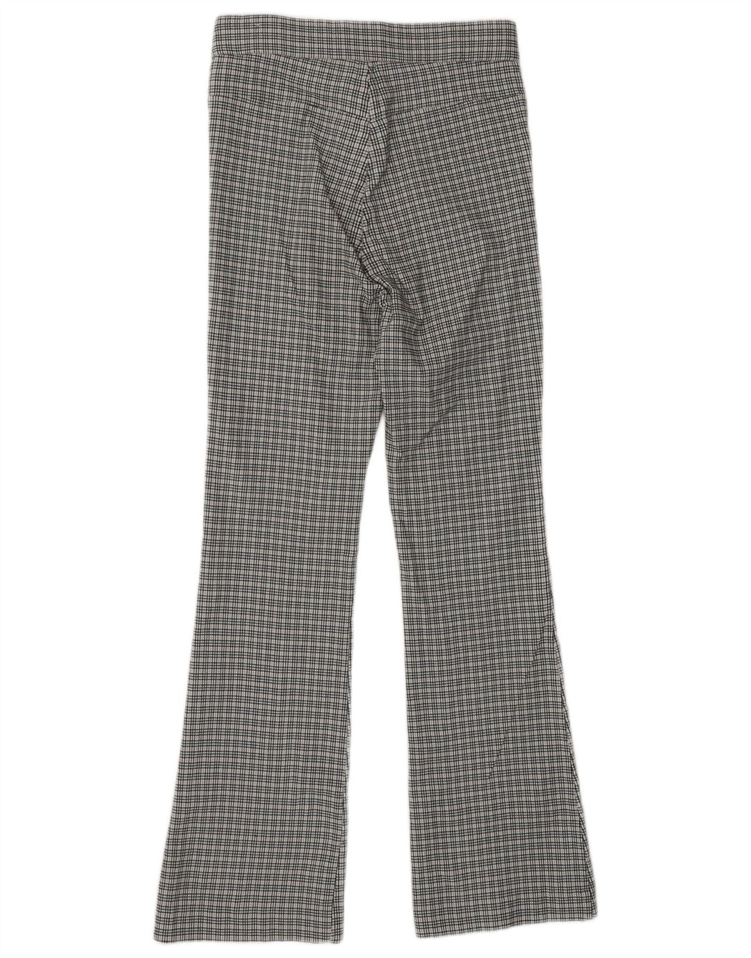 ZARA Mujer Pantalones Casuales Bootcut Pequeño W26 L26 Gris Chevron