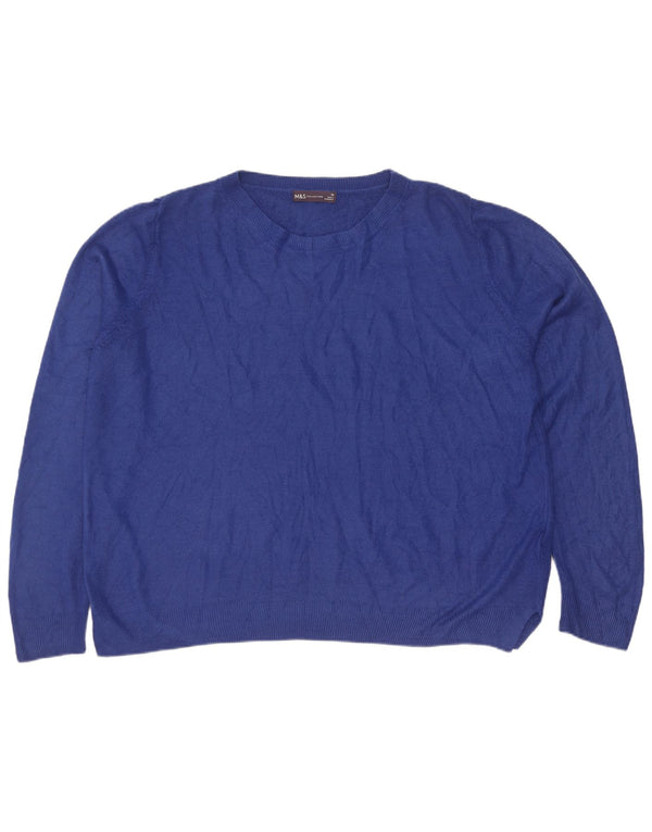 Marks & Spencer Suéter extragrande con cuello barco para mujer UK 20 2XL Azul