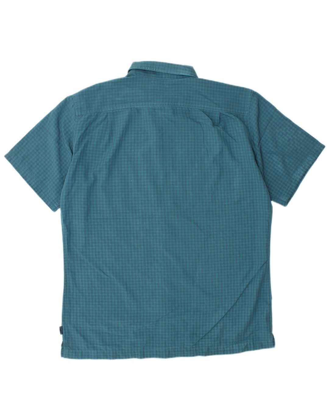 EDDIE BAUER Camisa de manga corta para hombre Poliéster a cuadros azul medio