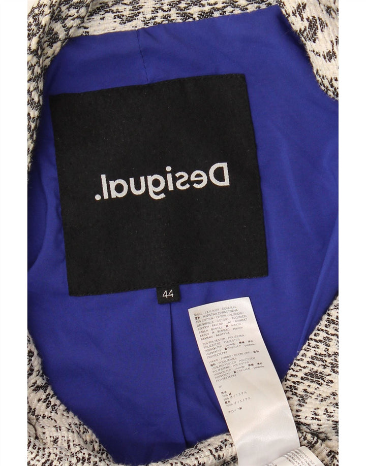 Abrigo Desigual Mujer Estampado Abstracto EU 44 XL Algodón Blanco
