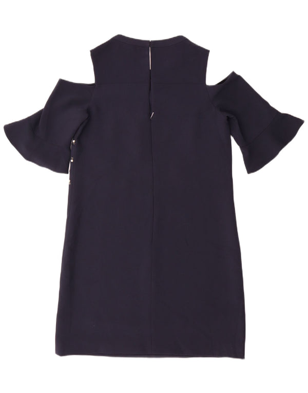 Whistles Vestido con hombros descubiertos para mujer UK 10 Small Poliéster azul marino