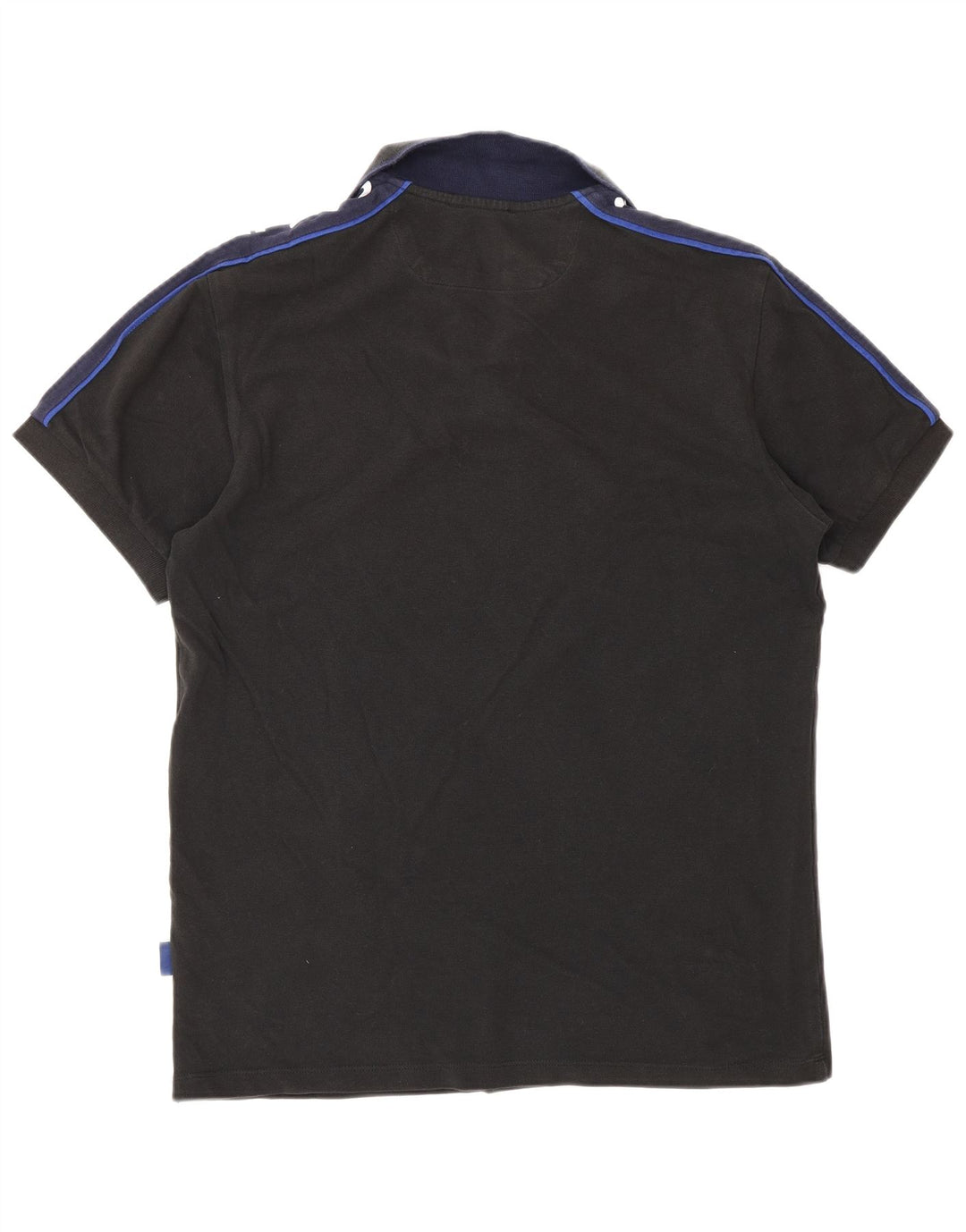 Gas Polo gráfico para hombre de algodón color block en negro mediano