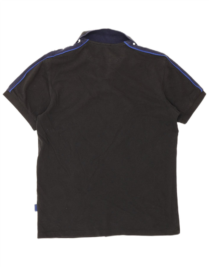 Gas Polo gráfico para hombre de algodón color block en negro mediano