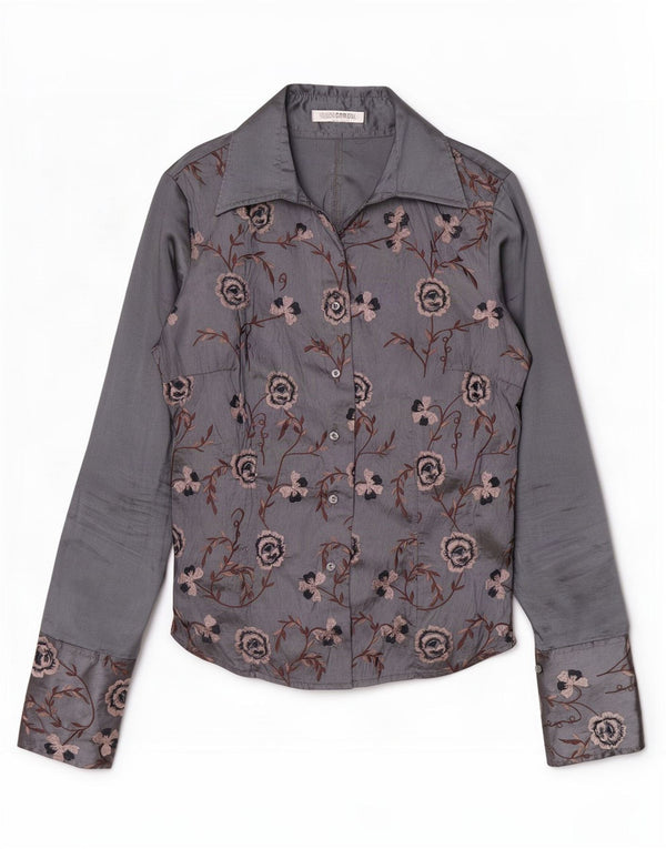 Naracamicie Blusa para mujer UK 40 Poliéster floral gris medio