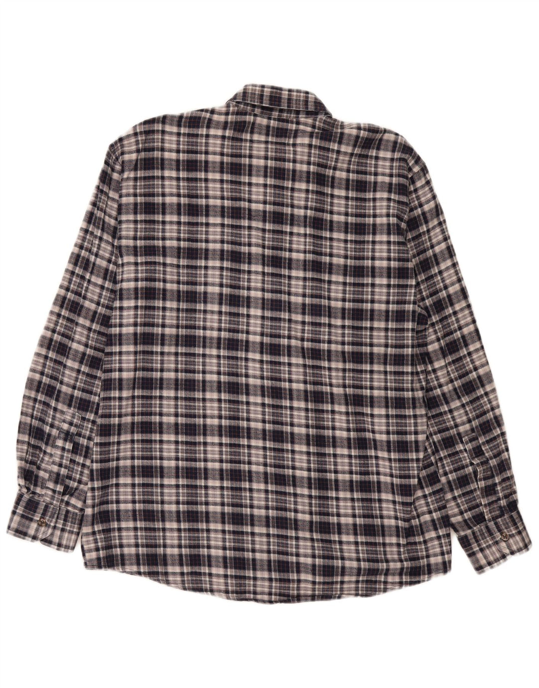 Camisa de franela para hombre de European Project, algodón a cuadros azul marino mediano