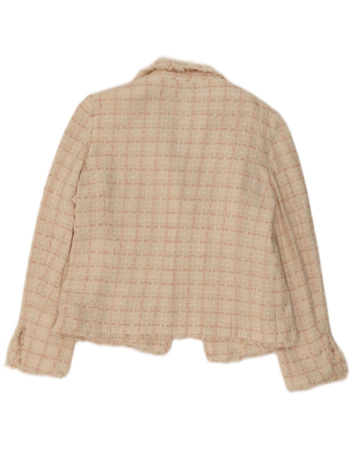 Marks & Spencer Chaqueta tipo blazer de corte estándar para mujer UK 46 Large Pink Check