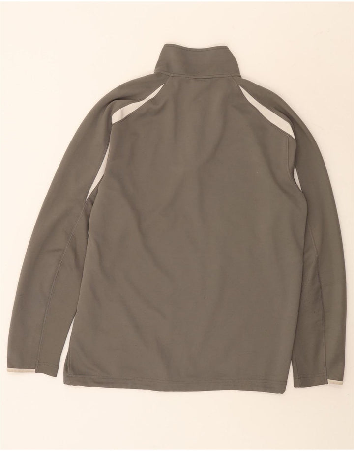 Asics Hombre Zip Neck Pullover Chándal Top Grande Gris Colorblock Poliéster