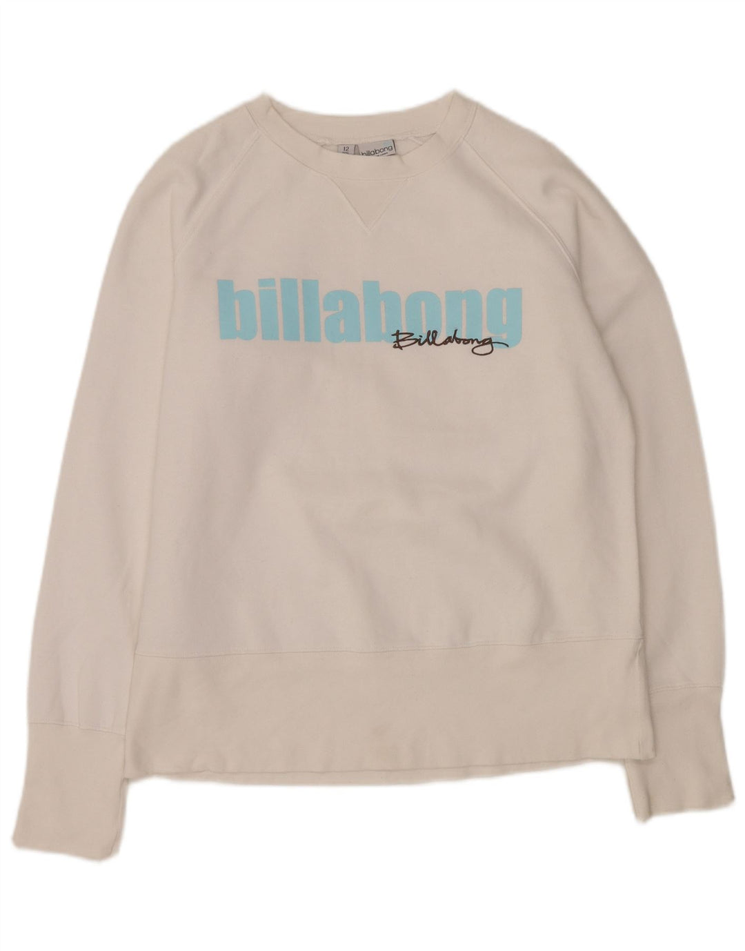 BILLABONG Sudadera gráfica para mujer Jersey UK 12 Mediano Blanco Poliéster