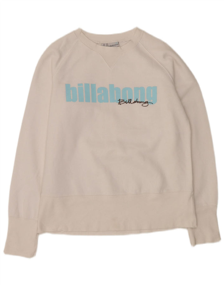 BILLABONG Sudadera gráfica para mujer Jersey UK 12 Mediano Blanco Poliéster