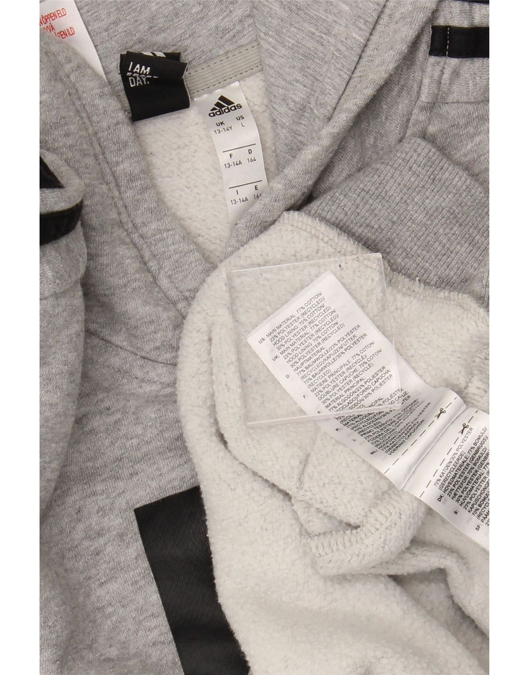 ADIDAS Sudadera con capucha gráfica para niños 13-14 años Algodón gris