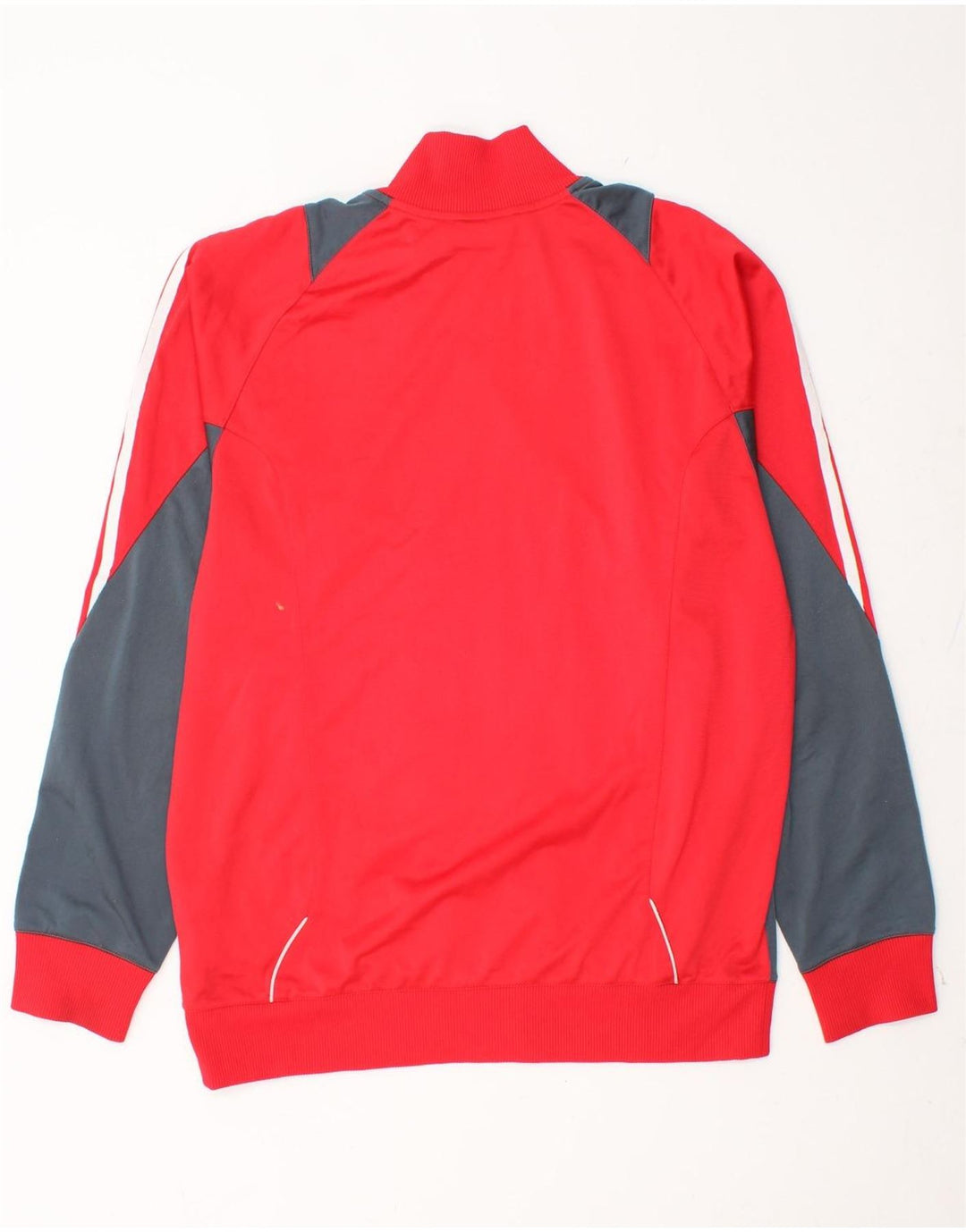 ADIDAS Chaqueta superior de chándal para hombre Reino Unido 42/44 Poliéster con bloques de color rojo grande