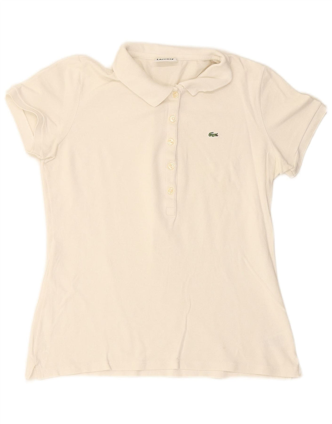 Polo LACOSTE para mujer talla 44 algodón blanco grande