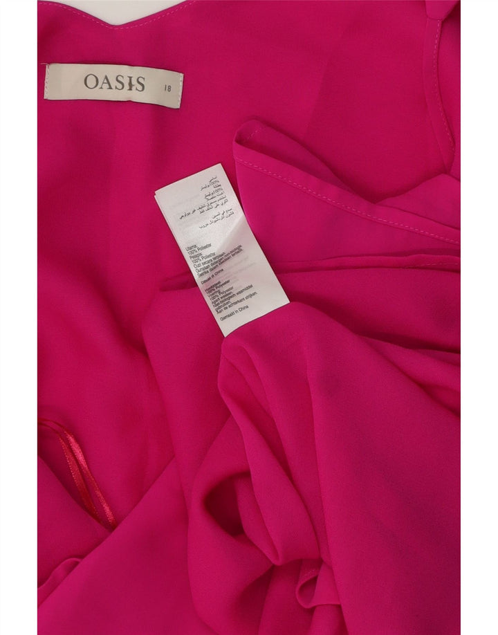 Top corto de tirantes Oasis para mujer UK 40 XL Poliéster rosa