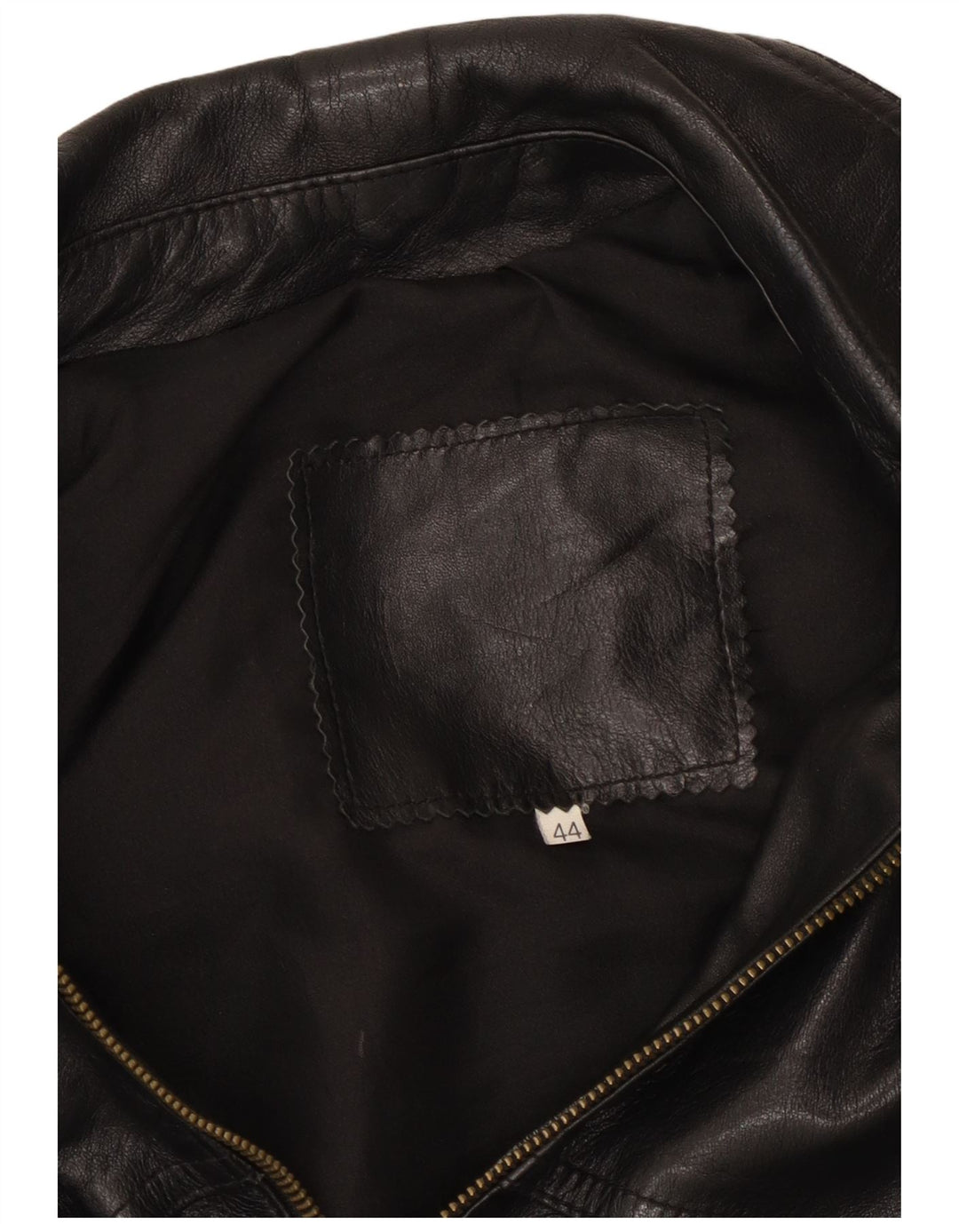 Chaqueta de cuero vintage para mujer IT 44 Cuero negro medio