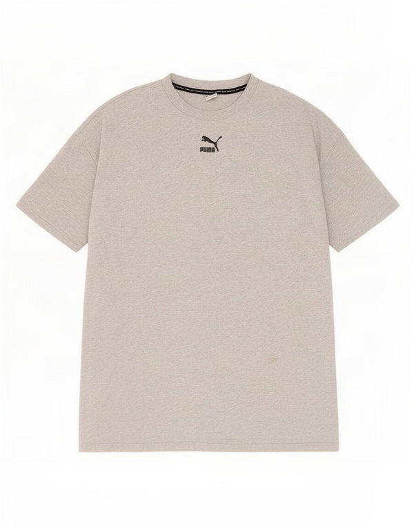 Puma Camiseta holgada para hombre Top pequeño gris moteado