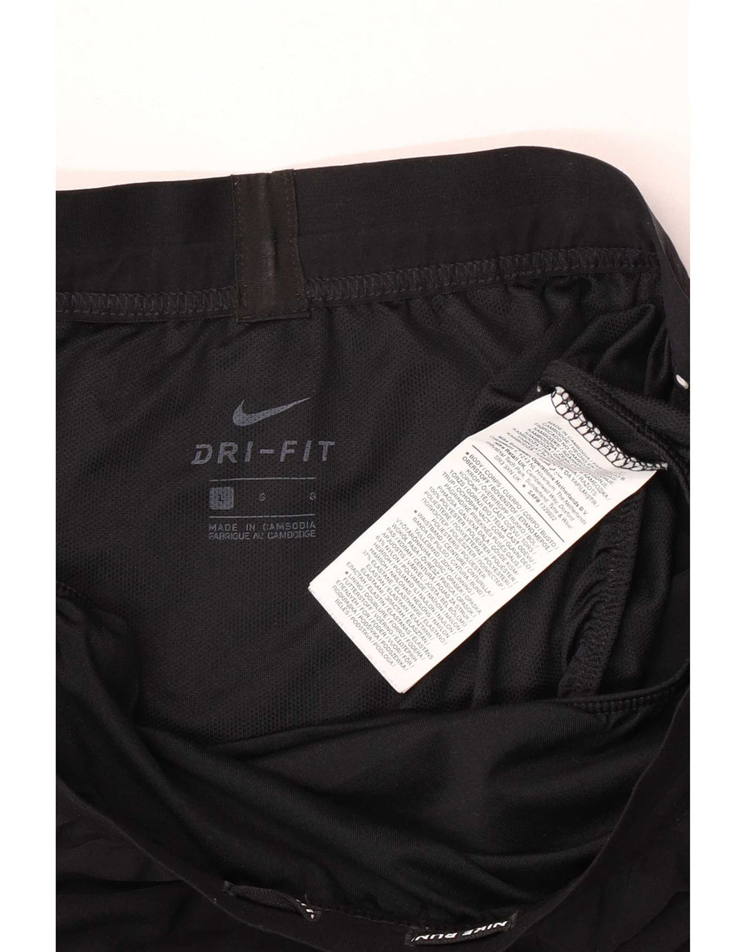Nike - Pantalones cortos deportivos Dri Fit para mujer, talla grande, poliéster negro