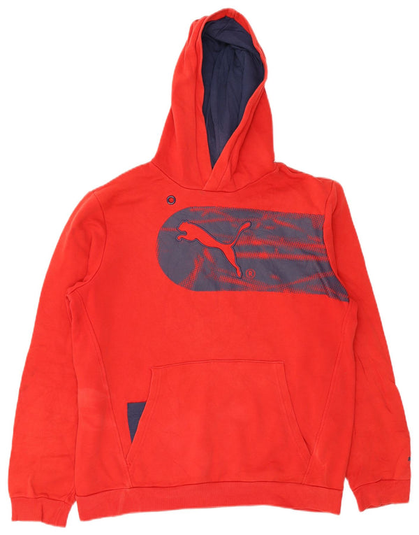 Puma - Sudadera con capucha para niño, 15-16 años, 2XL, algodón rojo