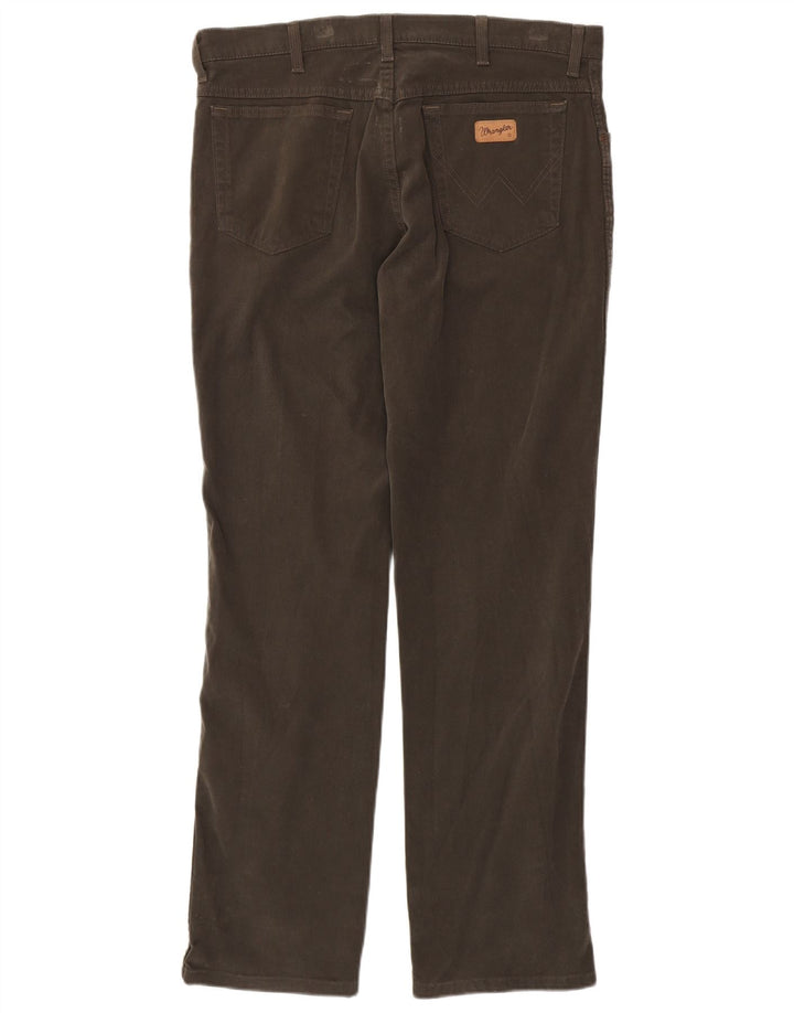 WRANGLER Pantalones casuales rectos elásticos Texas para hombre W36 L34 Algodón marrón
