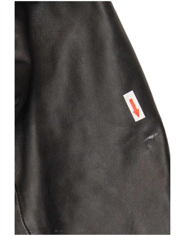 Vintage chaqueta de cuero para hombre Reino Unido 40 cuero negro grande