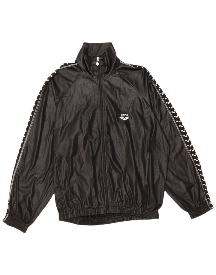ARENA Chaqueta superior de chándal con gráfico para hombre Poliéster negro grande