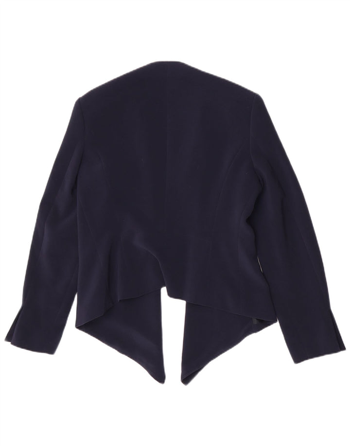 Zara Chaqueta tipo blazer abierta para mujer UK 44 Grande Poliéster azul marino