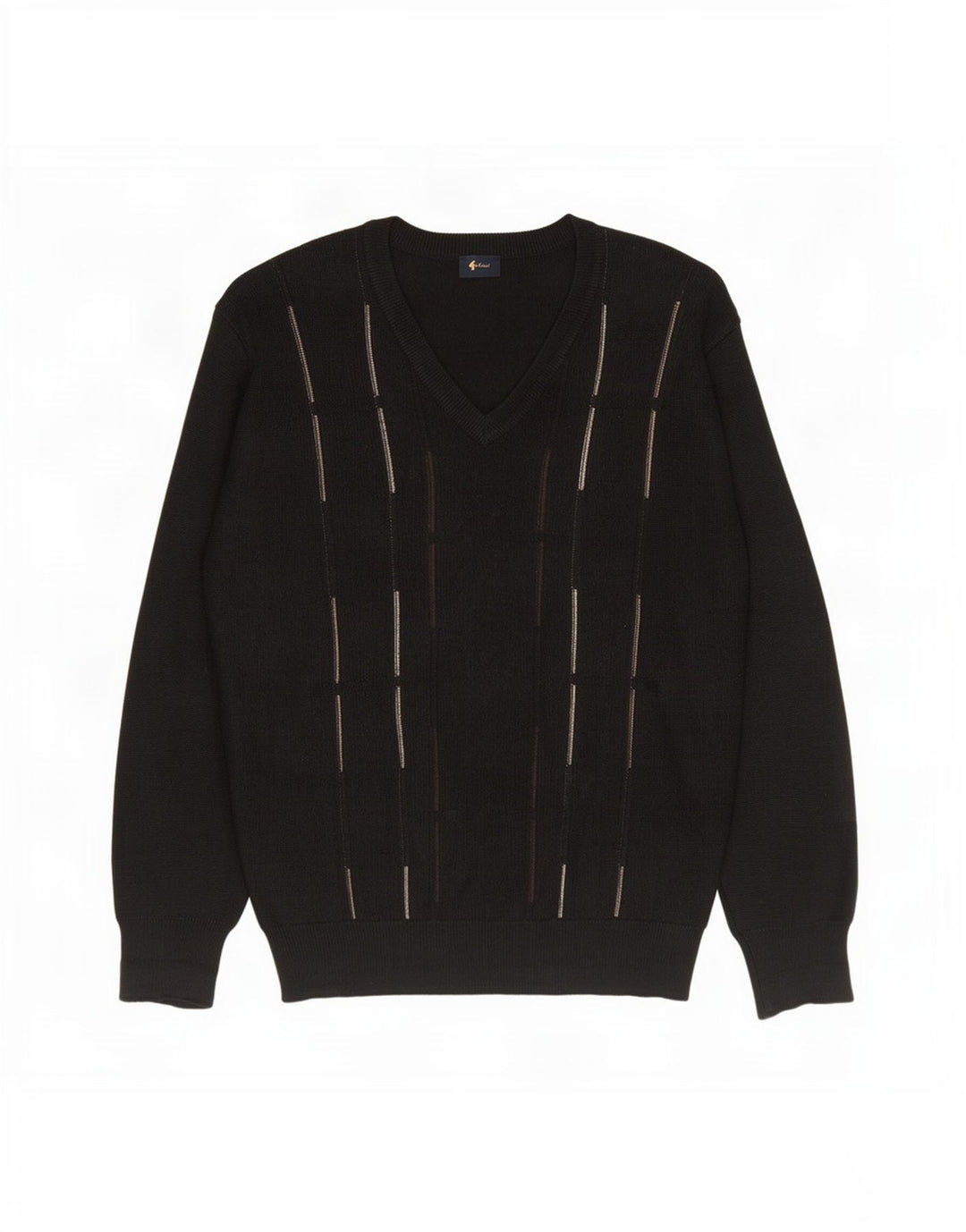 Gabicci Jersey De Punto Con Cuello En V Para Hombre De Lana A Rayas Negra Grande