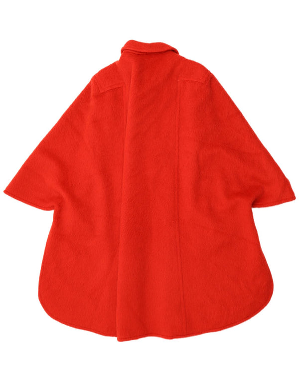 Vintage Mujer Poncho Abrigo Un Tamaño Rojo