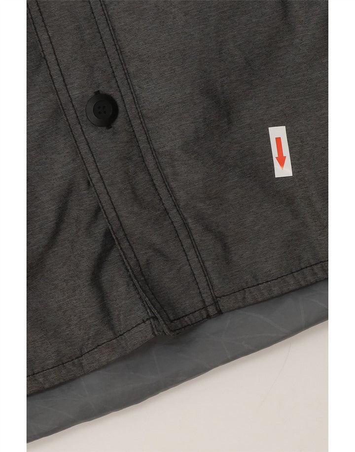 Nike Chaqueta cortavientos con capucha para hombre UK 36 Small Gris Colorblock Poliéster