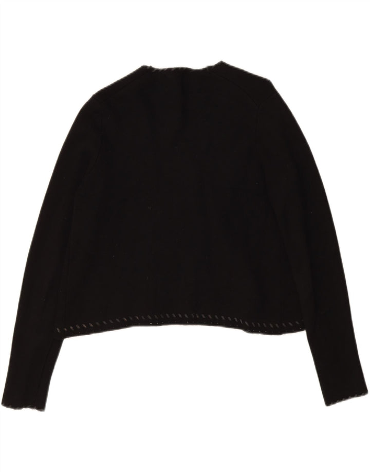 ZARA Womens Crop Open Cardigan Sweater UK 14 Medium Black Vintage Zara and Second-Hand Zara from Messina Hembry 